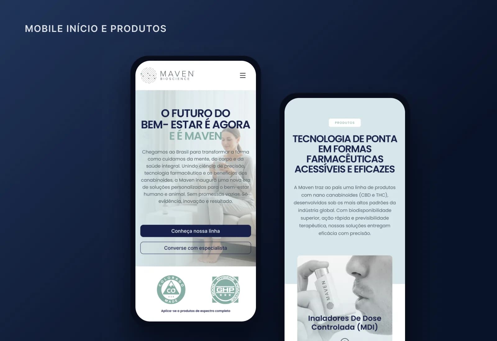 Opening and product line on mobile